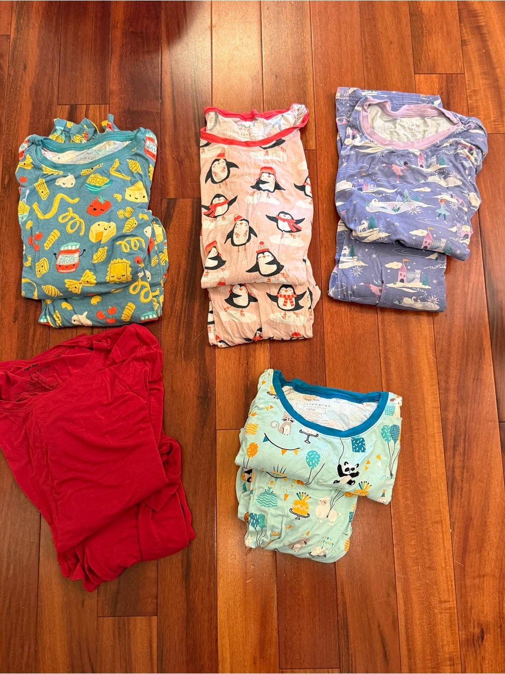 Little Sleepies Girls Size 12/14 Long Sleeve Pajamas – 5 Pairs